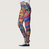 Farbenfrohe drachenartige Leggings (Links)