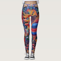 Farbenfrohe drachenartige Leggings