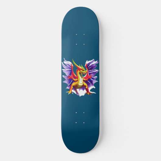 Farbenfrohe Drachenfantasy-Skateboard Skateboard (Vorderseite)