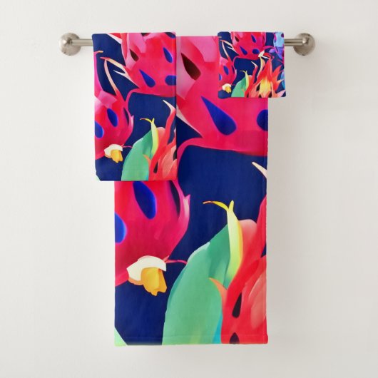 Farbenfrohe Drachenfrucht Badhandtuch Set (Insitu)