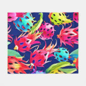Farbenfrohe Drachenfrucht Fleecedecke (Vorderseite (Horizontal))