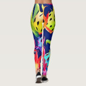 Farbenfrohe Drachenfrucht Leggings (Rückseite)