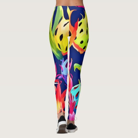 Farbenfrohe Drachenfrucht Leggings (Rückseite)