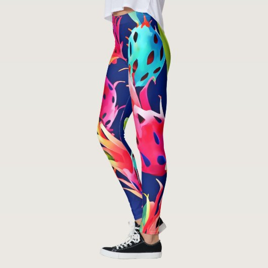 Farbenfrohe Drachenfrucht Leggings (Links)