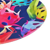 Farbenfrohe Drachenfrucht Schneidebrett (Ecke)