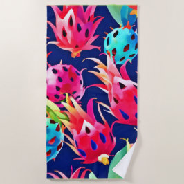 Farbenfrohe Drachenfrucht Strandtuch