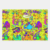 Farbenfrohe Dragon Cartoon Geschenk Wrap Set Geschenkpapier Set (Vorderseite 3)