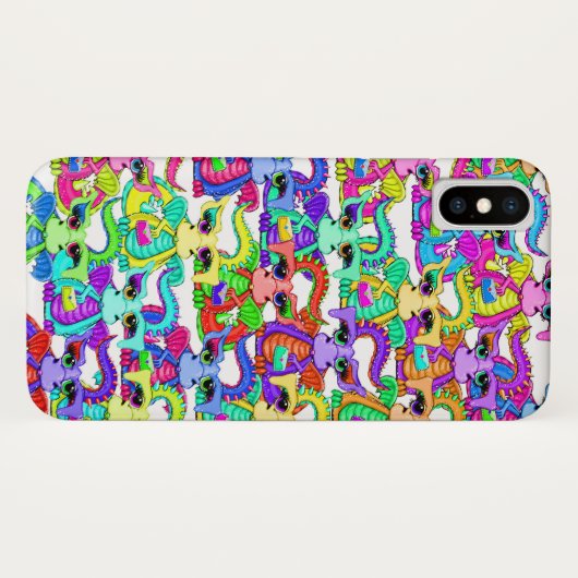 Farbenfrohe Dragon Cartoon Handy-Fall Case-Mate iPhone Hülle (Rückseite (Horizontal))