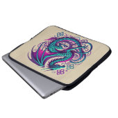 Farbenfrohe Dragon Lavender Laptopschutzhülle (Vorne Knopf)