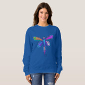 Farbenfrohe Dragonfly Abstrakte Kunst zu tragen Sweatshirt (Vorne ganz)