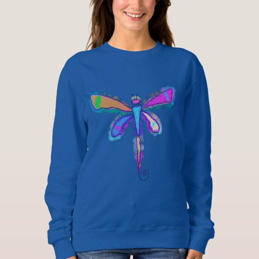 Farbenfrohe Dragonfly Abstrakte Kunst zu tragen Sweatshirt (Vorderseite)