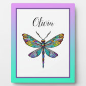 Farbenfrohe Dragonfly-Flügel aus festem Glas Fotoplatte (Vorderseite)