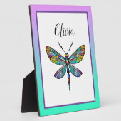 Farbenfrohe Dragonfly-Flügel aus festem Glas Fotoplatte (Seite)