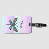 Farbenfrohe Dragonfly-Flügel aus festem Glas Gepäckanhänger (Vorderseite (Horizontal))