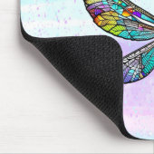 Farbenfrohe Dragonfly-Flügel aus festem Glas Mousepad (Ecke)