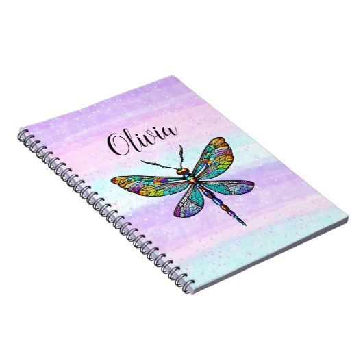 Farbenfrohe Dragonfly-Flügel aus festem Glas Notizblock (Rechte Seite)