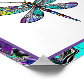Farbenfrohe Dragonfly-Flügel aus festem Glas Poster (Ecke)