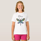 Farbenfrohe Dragonfly-Flügel aus festem Glas T-Shirt (Vorne ganz)
