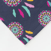 Farbenfrohe Dreamcatchers Dark Blue Fleecedecke (Ecke)