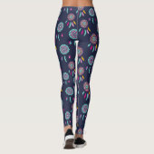 Farbenfrohe Dreamcatchers Dark Blue Leggings (Rückseite)
