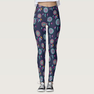 Farbenfrohe Dreamcatchers Dark Blue Leggings