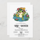Farbenfrohe Dreamy Frog Baby Dusche Einladung (Vorne/Hinten)