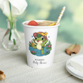 Farbenfrohe Dreamy Frog Baby Dusche Pappbecher