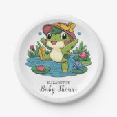 Farbenfrohe Dreamy Frog Baby Dusche Pappteller (Vorderseite)