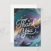 Farbenfrohe Dreamy Meteor Celestial Dankeskarte (Vorne/Hinten)