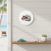 farbenfrohe drehenden schweben auf einem Strand in Große Wanduhr