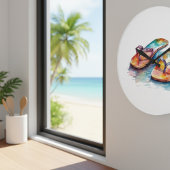 farbenfrohe drehenden schweben auf einem Strand in Große Wanduhr