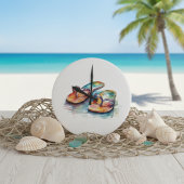 farbenfrohe drehenden schweben auf einem Strand in Große Wanduhr