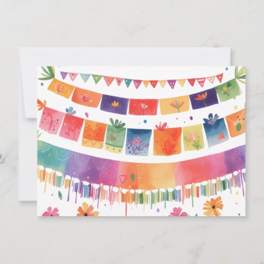 Farbenfrohe drei-estnische mexikanische Fiesta 3. Einladung (Rückseite)