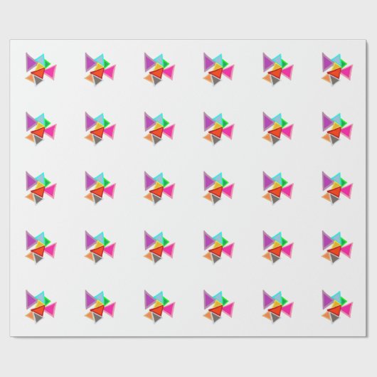 Farbenfrohe Dreiecke  Geschenkpapier (Flach)