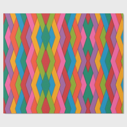 Farbenfrohe Dreiecke mit glänzenden Schleifpapier Geschenkpapier (Flach)