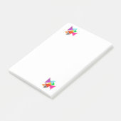 Farbenfrohe Dreiecke Post-it Klebezettel (angewinkelt)