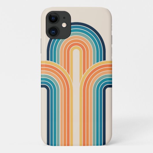 Farbenfrohe dreifache Retro Bögen Case-Mate iPhone Hülle (Rückseite)