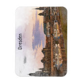 Farbenfrohe Dresden Deutschland Elbe Panorama Auss Magnet (Vertikal)