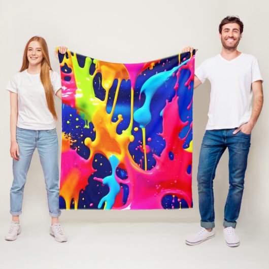 Farbenfrohe Drilling Paint Artwork Fleecedecke (Beispiel)