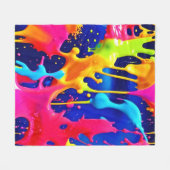 Farbenfrohe Drilling Paint Artwork Fleecedecke (Vorderseite (Horizontal))
