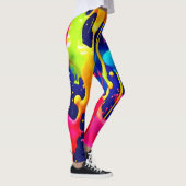 Farbenfrohe Drilling Paint Artwork Leggings (Rechts)
