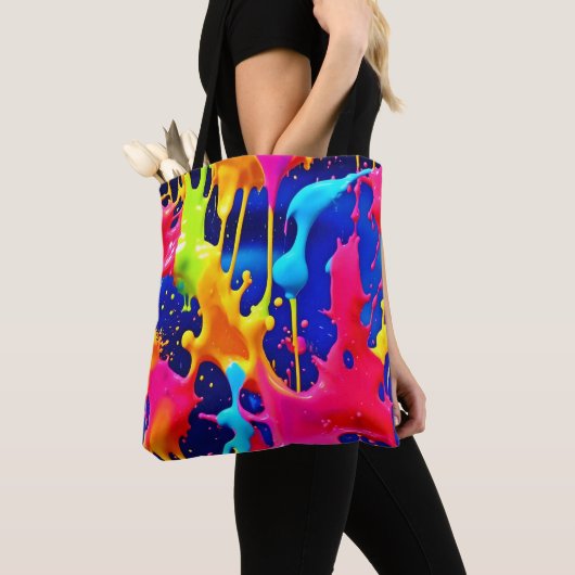 Farbenfrohe Drilling Paint Artwork Tasche (Von Nahem)