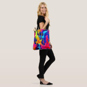 Farbenfrohe Drilling Paint Artwork Tasche (Am Model)