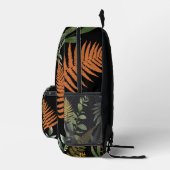 Farbenfrohe dunkle Fern Botanische Blätter Bedruckter Rucksack (Rechts)