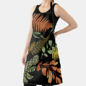 Farbenfrohe dunkle Fern Botanische Blätter Blumend Schürze (InSitu)