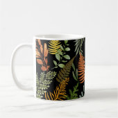 Farbenfrohe dunkle Fern Botanische Blätter Kaffeetasse (Links)