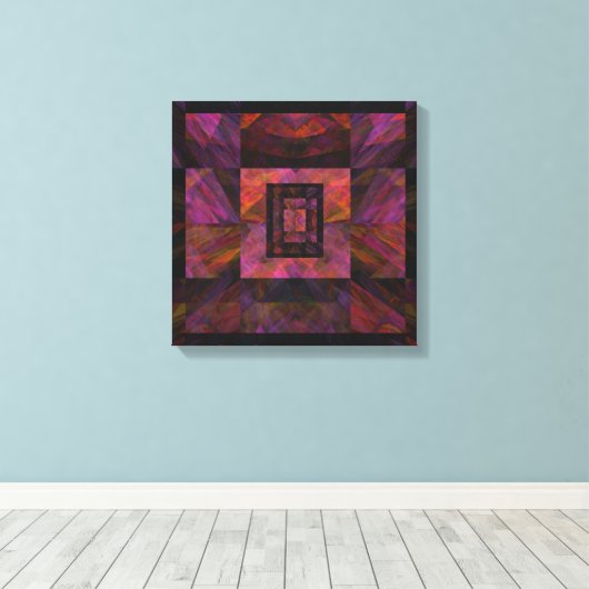 Farbenfrohe dunkle Galaxie der Blockbaukunst Leinwanddruck (Insitu (Holzboden))