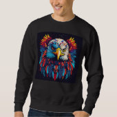 Farbenfrohe Eagle Head Grafisches Sweatshirt" Sweatshirt (Vorderseite)