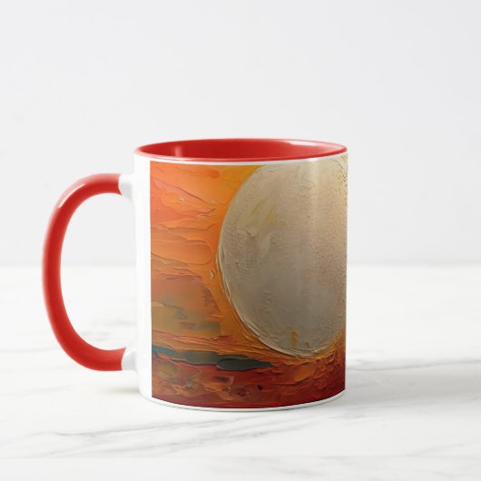 🌕 🎨 farbenfrohe Eclipse, Abstrakte Kunst mit Sil Tasse (Links)