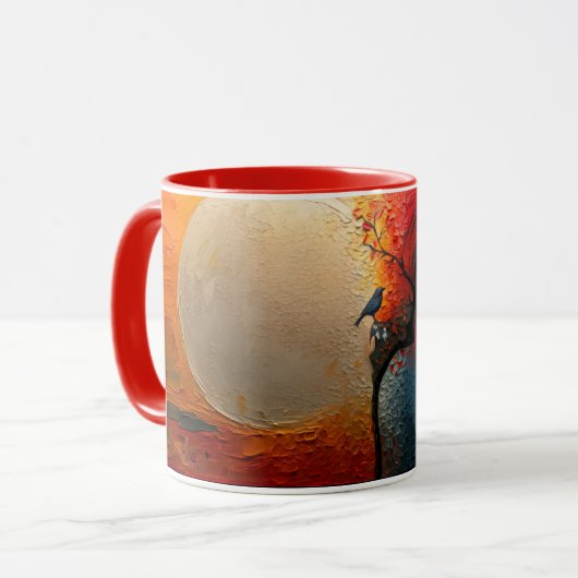 🌕 🎨 farbenfrohe Eclipse, Abstrakte Kunst mit Sil Tasse (Vorderseite Links)